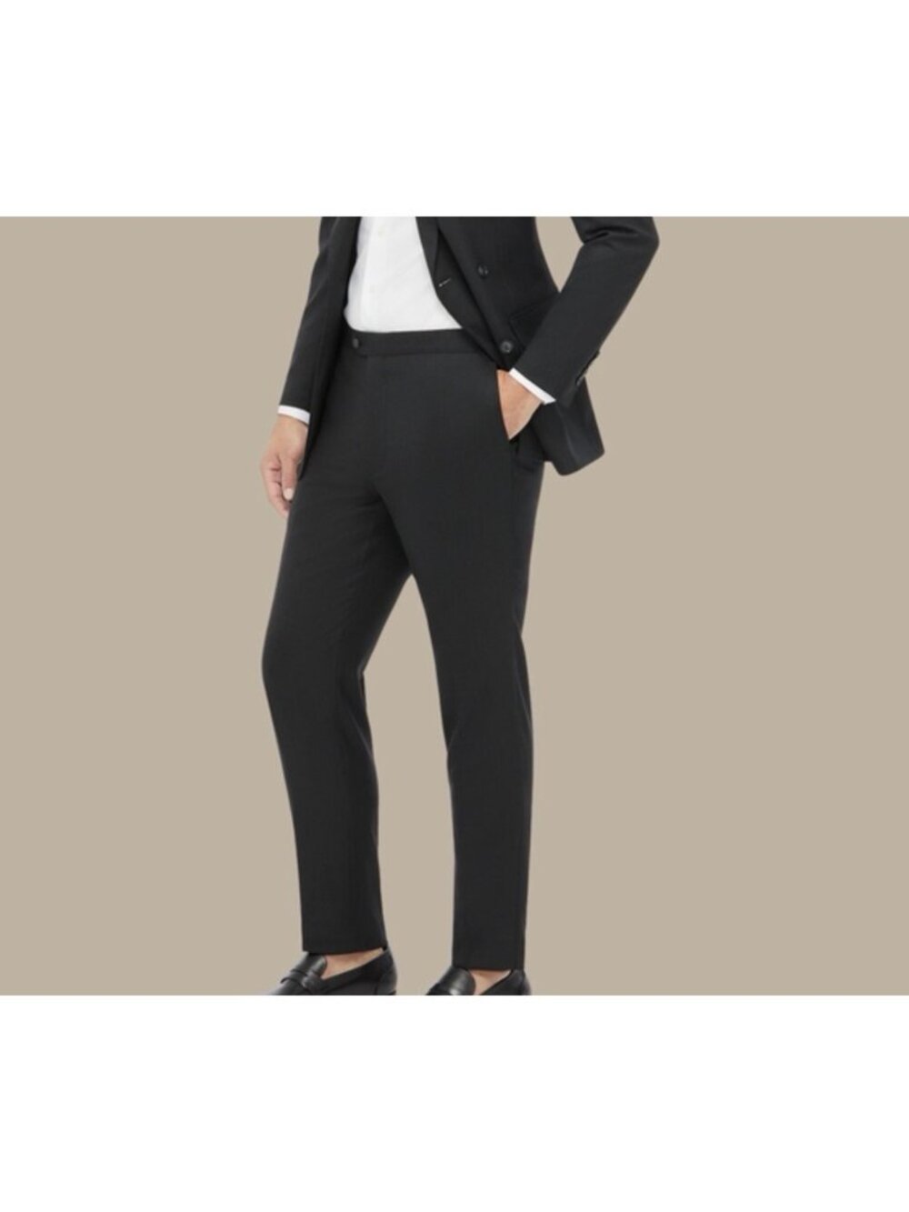 Enzo Custom Mens Blue Grey Sartori Trousers Formal Designer Dress Pants 34 X 28”